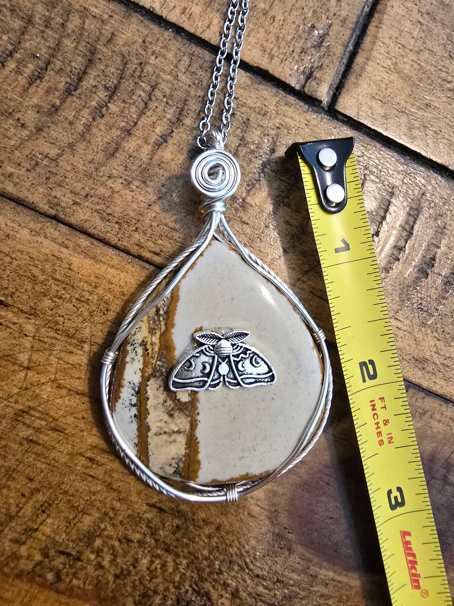 Picture Jasper Luna Moth Necklace