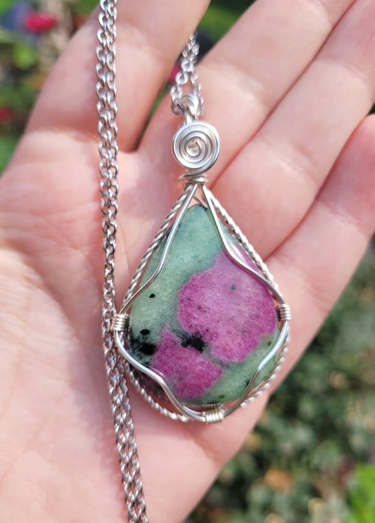 Ruby in Zoisite Pendant