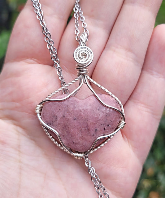 Rhodonite Heart Pendant